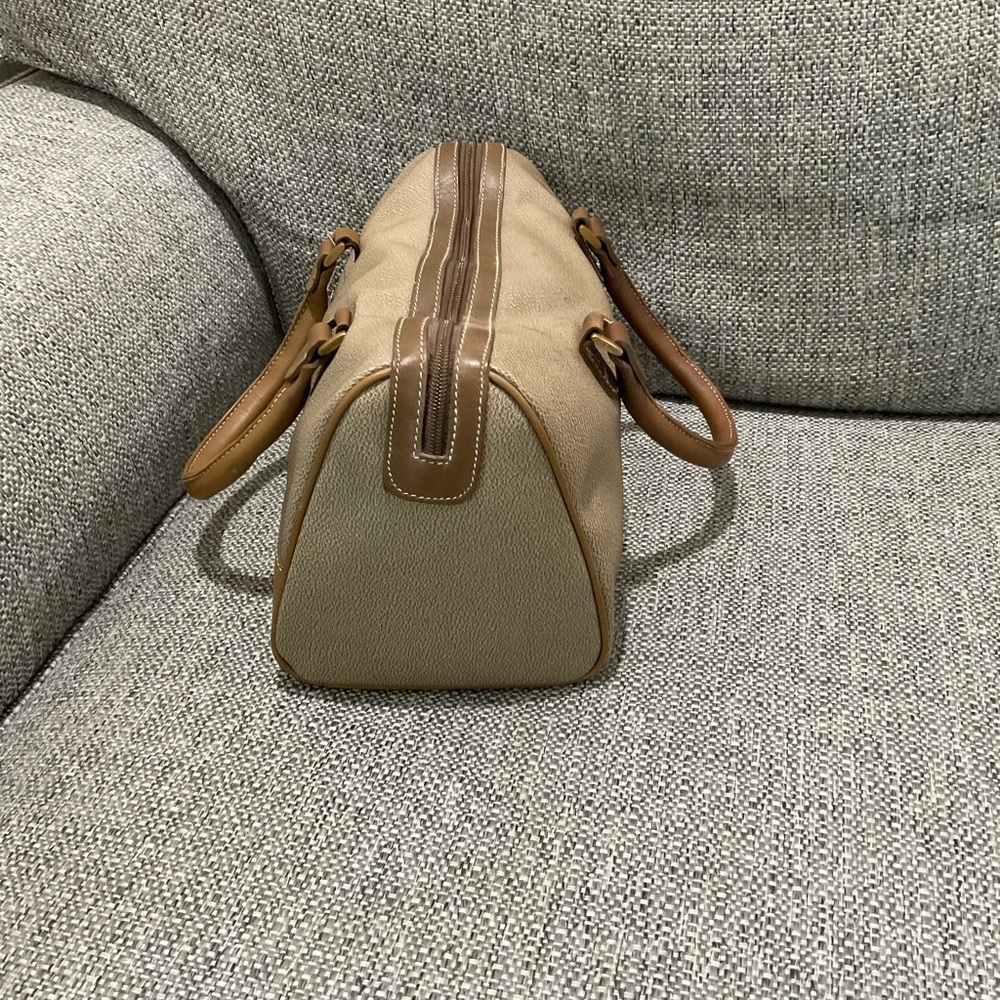 Esprit Beige and Tan Canvas Satchel - Picture 2 of 3